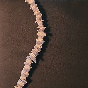 Vintage Blue Shell Chip Necklace Coastal Beachy Boho Layering Strand